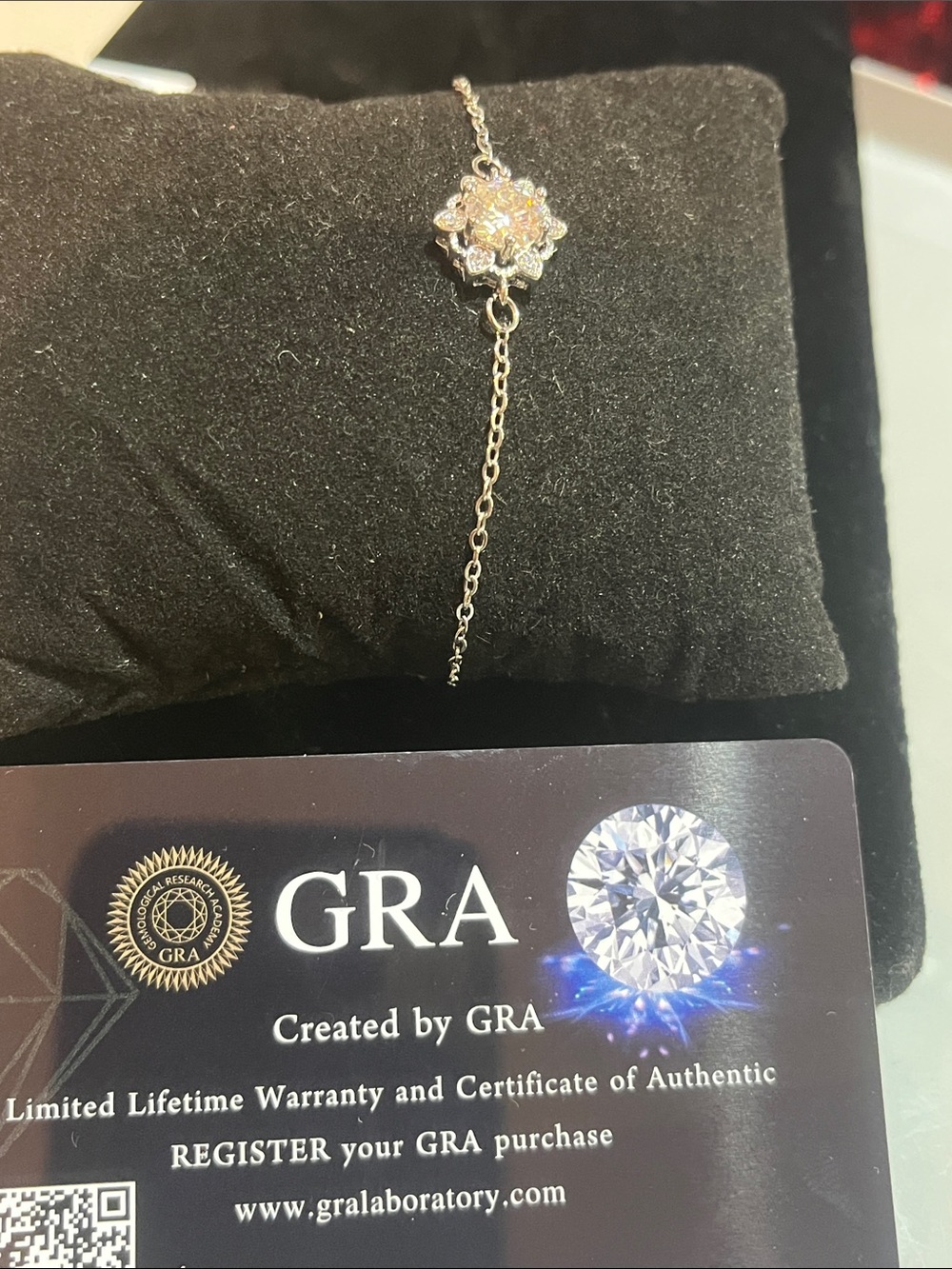 Floral Halo Moissanite Bracelet stunning look